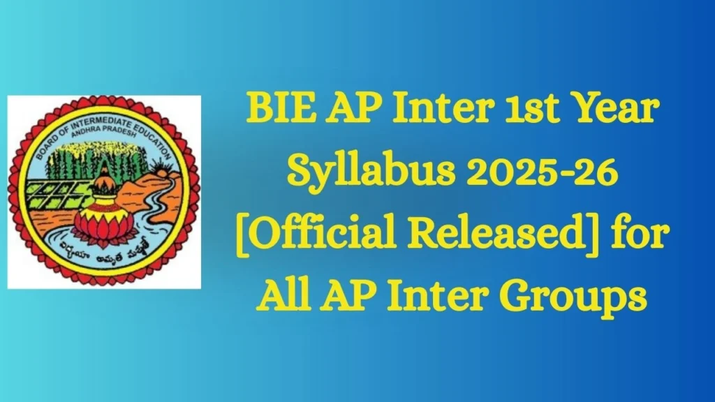 BIE AP Inter 1st Year Syllabus 2025-26