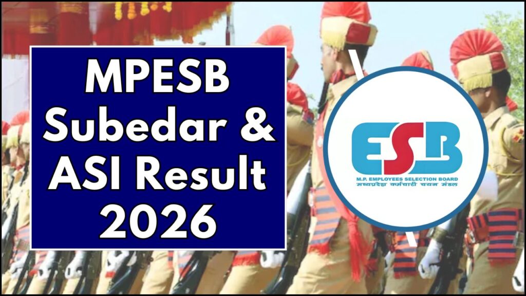 MPESB Subedar & ASI Result 2026